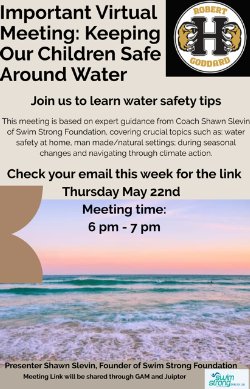 flyer meeting information. beach background